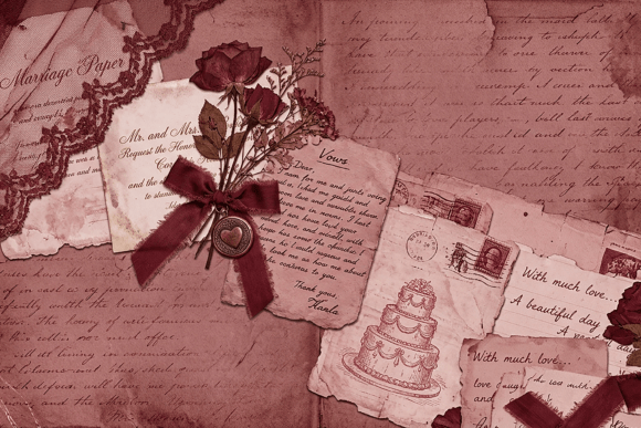 Download Vintage Burgundy Ephemera Paper - Ephemera paper Collection